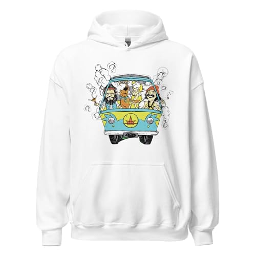 TOP KOALA TEE 80’s Famous Comic Duo Up in Smoke Artist in Mystery Van Unisex Hoodie |for Men and Women - Black and White3