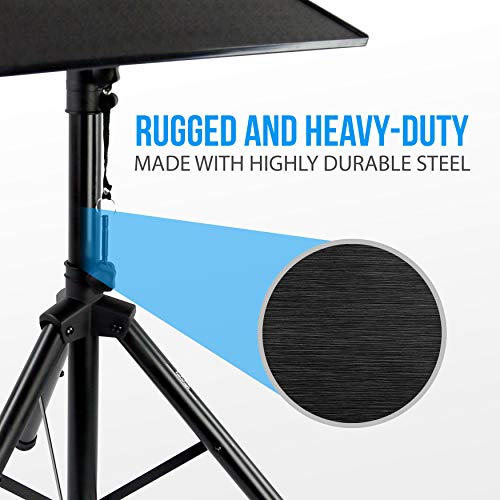 Pyle Universal Laptop Projector Tripod Stand - 2 Pcs Computer, Book, Dj Equipment Holder Mount Height Adjustable Up To 35 Inches W/ 14'' X 11'' Plate Size - Perfect For Stage Or Studio Use Plpts2X2 #TOP2