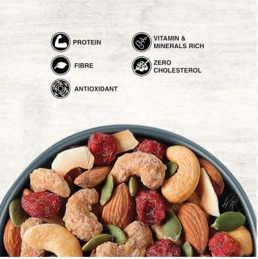Image of NUTS BLOOM Mixed Dry Fruits 500g Pack | Mix Dry fruits Nutritious Snack with Almonds, Cashews, Raisins & Cranberries Many More | Healthy Mixed Nuts with Dry Fruits | mix dry fruit 500gm | mix dry fruits 500grams | mix nuts | mix nuts 500gm