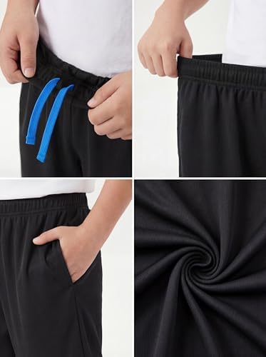 Andrew Scott Boys Performance Mesh Sport Pants | Breathable Track Bottoms | Drawstring & Pockets | Multi-Packs & Colors — view 3