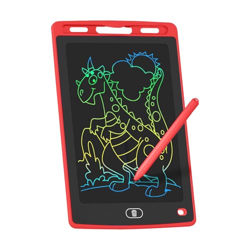 Image of Vaku Luxos 8.5 Inch LCD Rewritable Slate Pad for Kids & Adults Drawing & Writing | One-Touch Erase Digital Writing Board | Eco-Friendly Paperless Tablet for Learning, Notes & Creative Fun - Red