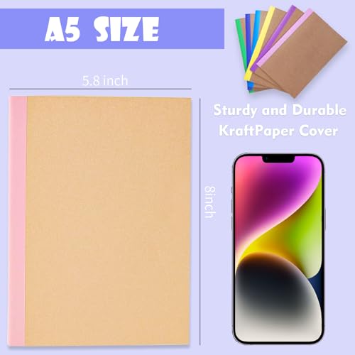 100-Pack-A5-Colorful-Ruled-Lined-Mini-Notebook-Journals-Bulk-Soft-Cover-Kraft-Composition-Notepad-Memo-Cuadernos-for-Girls-Students-Traveler-Note-Taking-School-Supplies