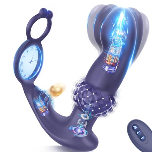 BEISAR Prostate Massager with 7 Modes, Thrusting Vibration, Cock Ring