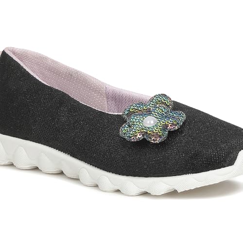 Image of Liberty Lucy & Luke PLAYNGO-E Casual Shoes for Kids - Black & Beige Canvas Slip-On Ballerina-Style Shoes for Boys & Girls | Memory Foam Insole, Lightweight Everyday Shoes for School, Play & Outings
