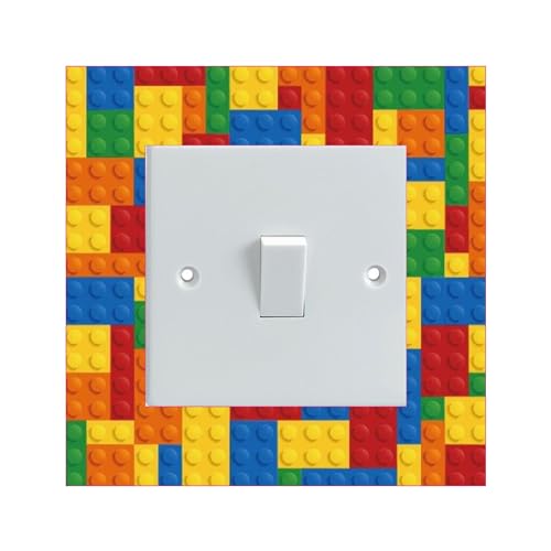 Decalarama BUILDING BLOCKS PATTERN Electrical Light Switch Surround Printed Vinyl Sticker