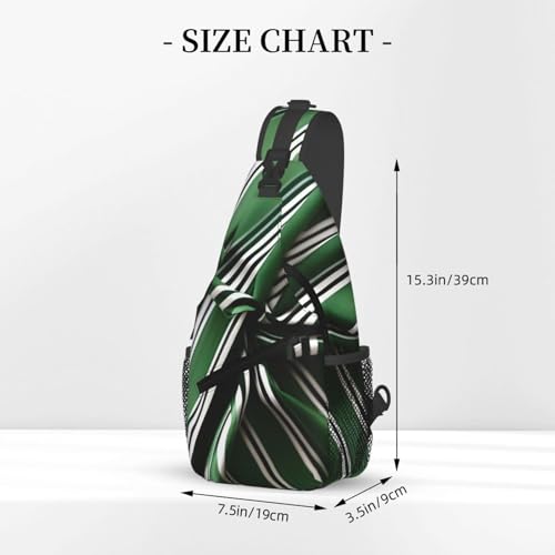 Sac à bandoulière pour la randonnée quotidienne : style à rayures vertes homme - 3