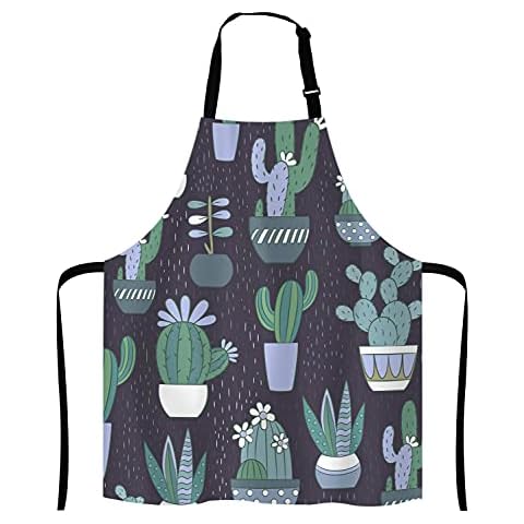 Lefolen Cactus Kitchen Cooking BBQ Chef Apron,Funny Apron for Men, Women - Dad Presents, Presents for Men - Birthday, Mothers Day Presents for Mom, Wife, Husband, Brother, Friends Cover