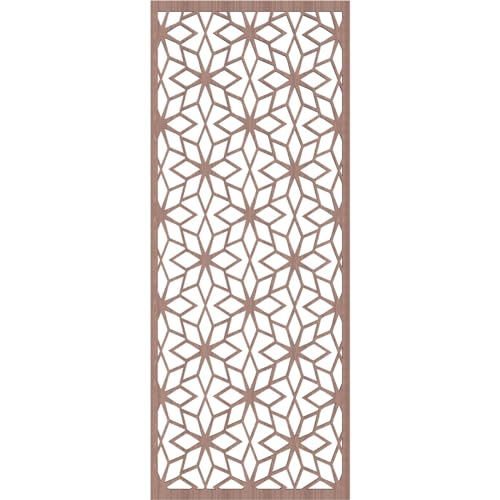 Image of 17 3 /8 inchW x 44 3 /8 inchH x 3 /8 inchT Lake Decorative Fretwork Wood Wall Panels, Walnut