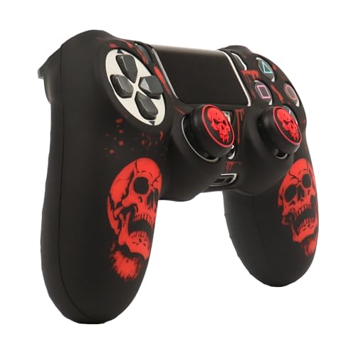 Image of RALAN Skull HeadDesign Controller Skin Cover with 2 Thumb Grips Compatible with PS4 /Playstation 4 Slim /Pro Controller