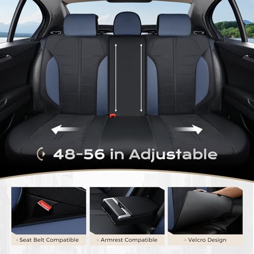 Image of Coverado Seat Cover, Car Seat Cover Full Set, 3D Air Mesh Breathable Seat Protectors Sports Carbon Fiber Design Airbag Compatible Comfort Universal for Most Cars, Van,Trucks, SUV, Black&Blue