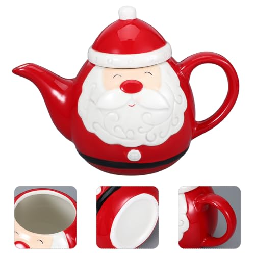 Tetera de cerámica IMIKEYA de Papá Noel (580ml) ideal para servir bebidas en Navidad 8