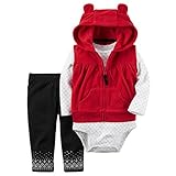 Carter's Baby Girls Vest Sets, Red, 24M