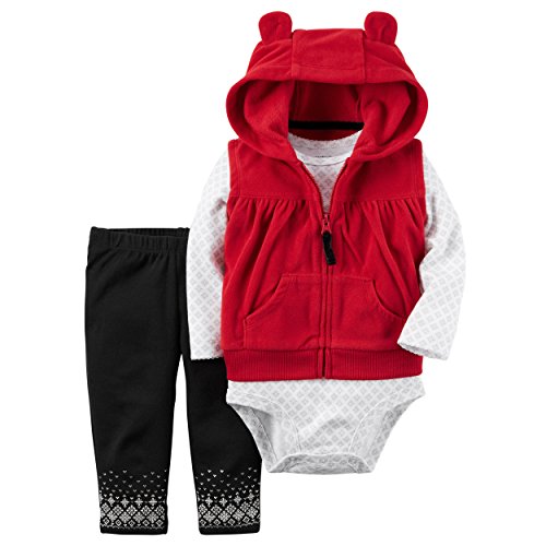 Carter's Baby Girls Vest Sets, Red, 24M