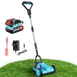 Cordless Lawnmower, 21V Brushless Electric Lawn Mower Cordless lightweight Small Lawn Mower Cordless with 3.0Ah Battery & Charger, with Mulching Blade for all Types of Grass