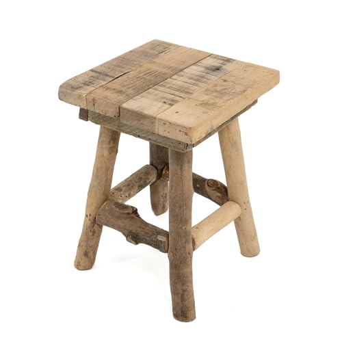 DARO DEKO Holz Hocker braun 19 x 19 x 26cm