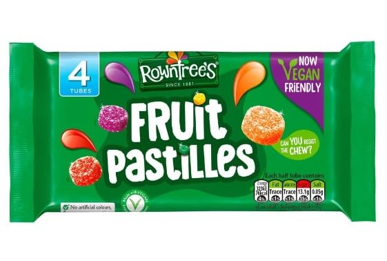 3 x Rowntree's Fruit Pastilles Sweets Multipack 42.8g 4 Pack Delicious Tasty And Twisty Treat Gift Hamper For Birthday,Christmas,Easter Sold By Kidzbuzz