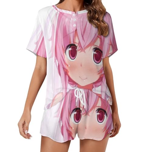 Vêtements de nuit ete contre la chaleur : pyjama femme manches courtes