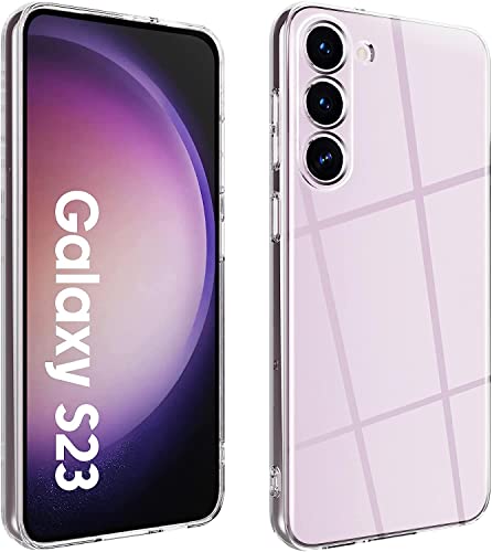 Prolet Silicone Samsung Back Cover Case, Scratch Resistant Protective Crystal Clear Transparent Shock Proof Bumper Back Cover Case for Samsung Galaxy S23 5G-Transparent- Best and cheap mobile covers in India