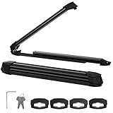 Ski- und Snowboard-Dachträger, Universal-Skiträger, mit Anti-Diebstahl-Schloss, 28'' Passend für 6 Paar Skier/4 Snowboards, Passend für Square/Round/Aero/Oval Cross Bars, eisenhaltig