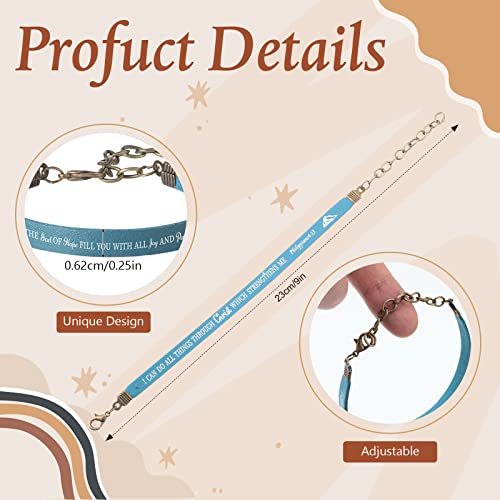 Jeyiour 20 Pcs Christian Bracelets for Women Men Inspirational Leather Bible Verse Quote Bracelet for VBS Sunday School Church Favor2