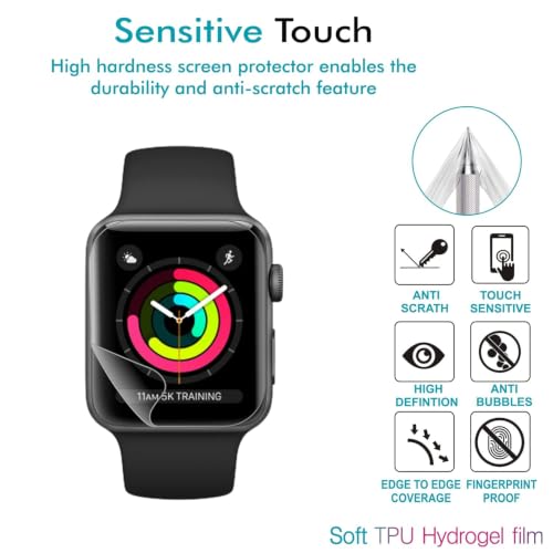 Image of BLACKSHEEP 2 Pack Membrane For Apple Watch Series 7 / Series 8 / Series 9, 45mm Full Screen Coverage Flexible Watch Screen Protector with Easy Installation Kit