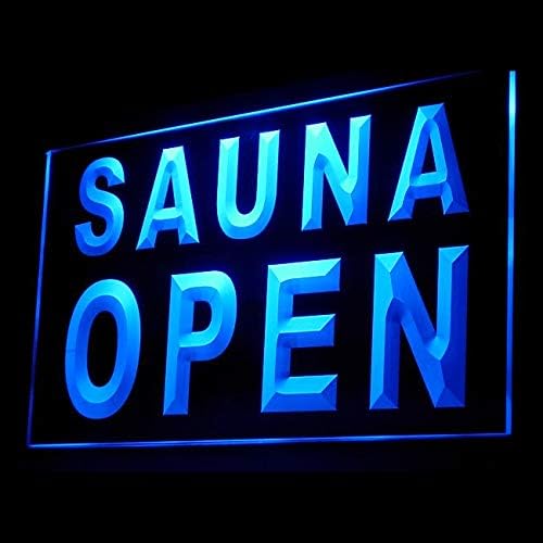 Miniatura 2 de 160029 Sauna Open Shop - Letrero de neón con luz LED para salón de belleza (21.5 x 12 pulgadas, azul)