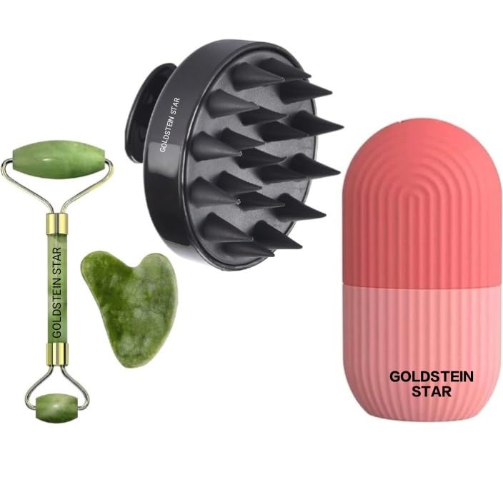 Facial Kit Massager Jade Roller & Gua Sha Tool Natural Himalayan Stone for Face Neck Healing Skin Wrinkles & Serum Application Hair Scalp & Ice Massager combo offer (MULTY COLOURED) BY REBONICX (B0D8H7QKWF) Amazon Price History, Amazon Price Tracker