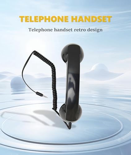 Image of Retro Handset for Mobile Phone, Telephone Receiver for Mobile with Classic Design, Ergonomic Solution for Long Calls, 3.5mm Jack Compatible