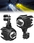 SUPAREE Motorcycle Auxiliary Lights Motorcycle Spotlights LED 12V motorcycle Driving Fog Light con Bracket Universal 9000LM 6500K 3200K IP68 for Motorbike ATV SUV Truck 2Pcs