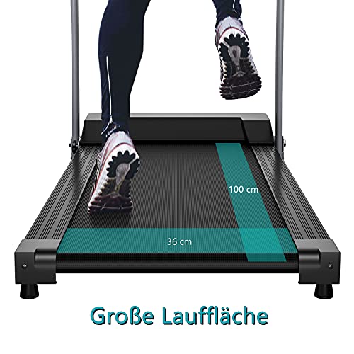 GYMAX Elektrisches Laufband mit 12 Programmen, Klappbares Fitnessgerät mit LCD Display, Getränkehalter & Ipad… – Bild 5