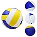 Volleyball Size 5, Machine Stitched Outdoor Beach and Indoor Volleyball Ball, Soft Touch PVC for Durable Volleyball for Beginners, Youth, and Adults, Blue White Yellow
