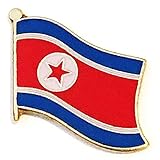 One Flag Lapel Pin Badge; International Waving World Patriotic Country Hat Lapel Pin (North Korea)