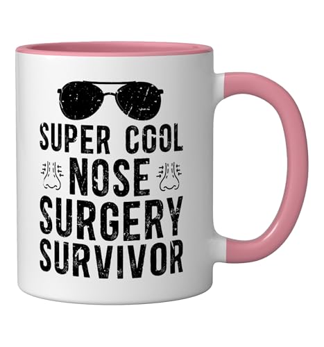 Taza de cerámica para recuperación de cirugía de nariz rosa/blanca miniatura 2