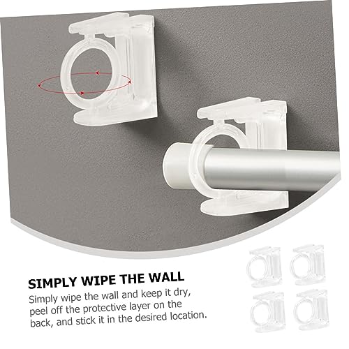 Perchas para cortinas ABS autoadhesivas con acabado cromo brillante, 20 piezas 8