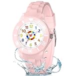 DTKID Kids Watch for Boys Girls, Boy's Analog Quartz Watch with Silicone Strap, Rotating Bezel, Waterproof Children's Watches Ages 4-12