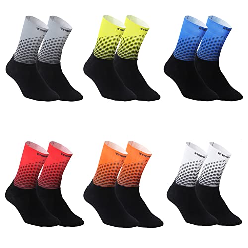 HemeraPhit Chaussettes d'entraînement de compression en plein air cyclisme football course à pied femmes hommes chaussettes de sport,3#-6pairs Cover