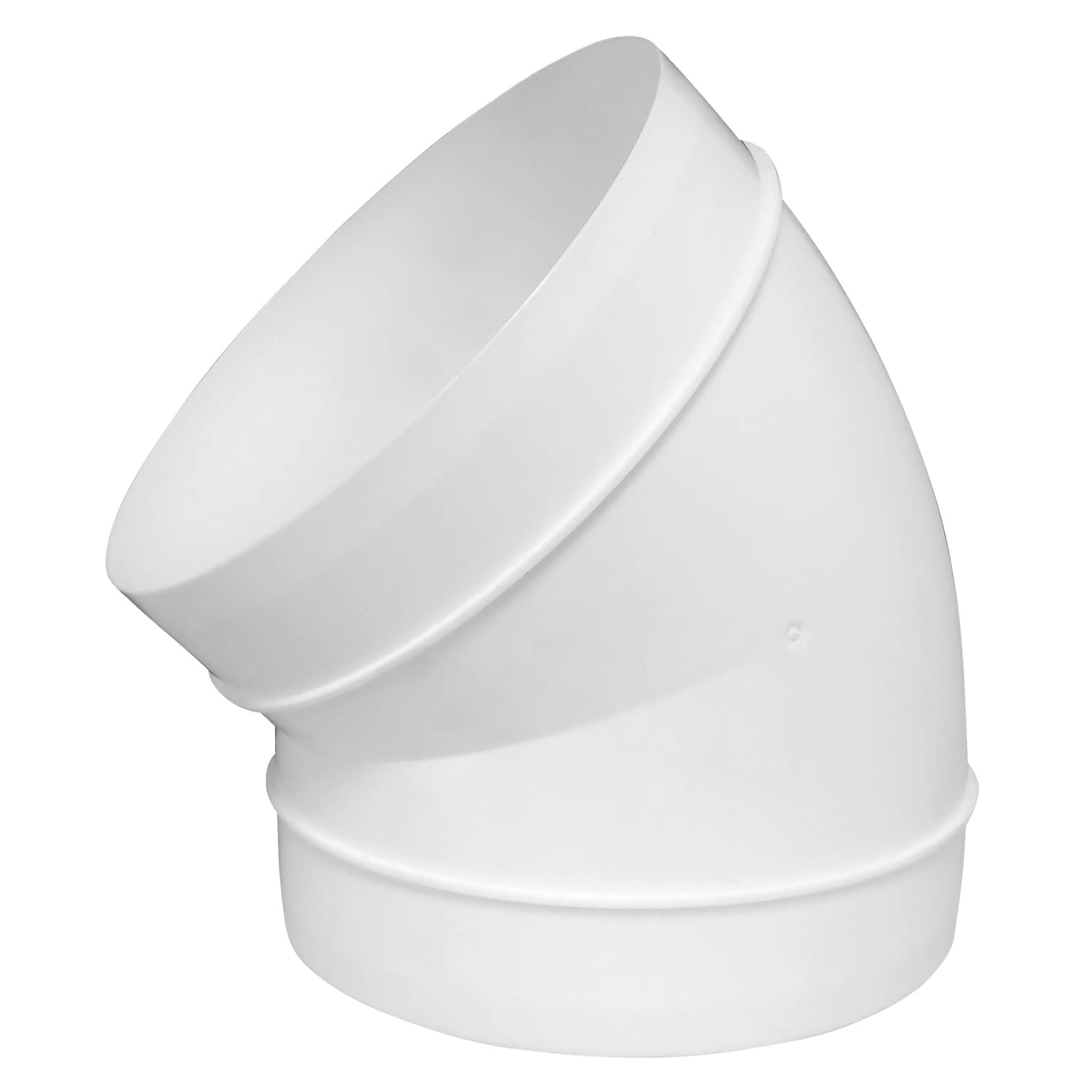 Europlast White 45° Elbow Connector 150Mm / 6 Inch Duct Connector - 45 Degree Elbow - Round Pvc Ducting - Ventilation Pipe, Hose, Bend, Tube