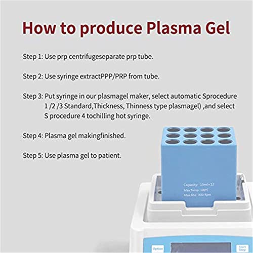 Máquina de calentamiento de gel para uso en laboratorio, calentador de baño seco de 150 W con control preciso de temperatura ≤ ± 0,3 ℃, ideal para hacer gel PRP PPP