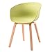 MENA Uk Designer Stuhl Sessel Stativ Hochwertiger Bent Wood Panton Designer PP Stuhl (Farbe : Hellgrün, größe : H75cm)