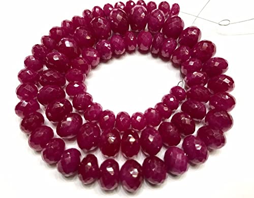 Naturalny rubinowy korund Rondelle fasetowane koraliki 7 x 10 mm 45 cm długi sznurek tworzenie biżuterii koraliki z kamieni szlachetnych do naszyjnika bransoletki