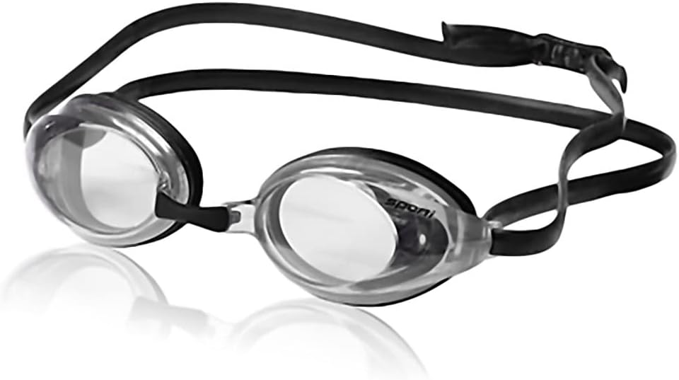 Sporti Antifog S2 Goggles & Solid Swim Briefs - Navy - 32 (Clear Lens/Black Frame)