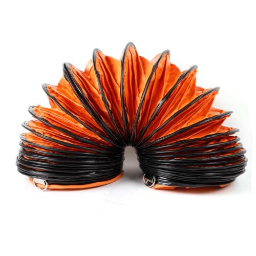 Tubo di ventilazione, tubo in PVC arancione Tubo per aria calda Tubo per aria di scarico Estensibile, per ventilatori da cantiere