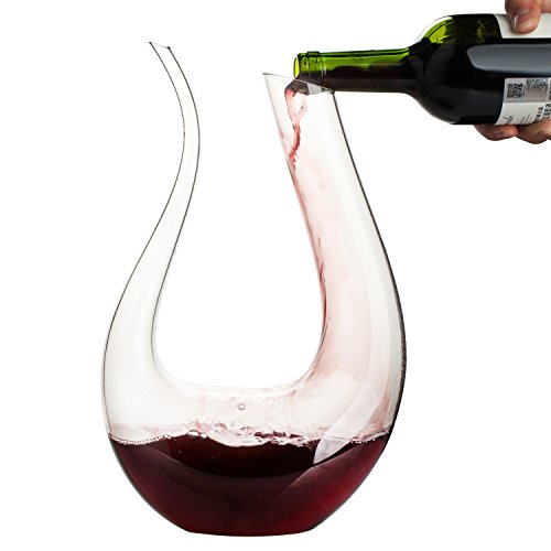 Wine Decanter,WBSEos Lead-free Crystal Glass,Hand Blown Classic Wine Carafe - Wine Gift for Aerating,1.5L Wine Accessories