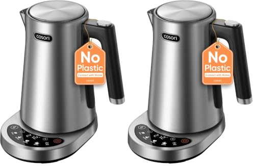 Image of Cosori Stainless Steel Electric Kettle with Temperature Control, 1.7L (Pack of 2)