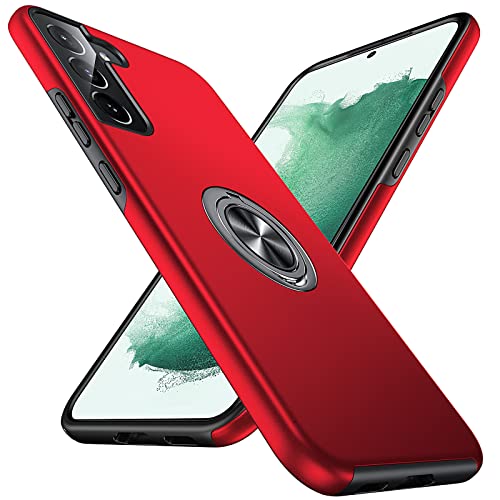 Anqrp Hiddenian Serier Funda Samsung Galaxy S22 Plus 5G, [Pata de Cabra Empotrada] [Disipación de Calor] Funda Protectora Prueba de Golpes para Samsung Galaxy S22 Plus 6.6 Pulgadas, Rojo