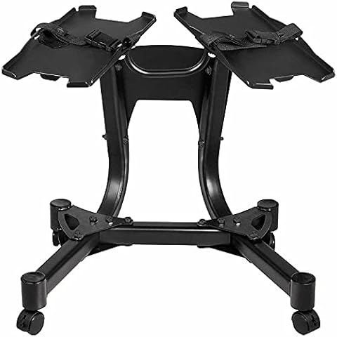 Adjustable Dumbbell Stand Rack Strong Steel Weight Lifting Dumbbell Holder with Wheels for Home Gym Sports Exercise Accessories Cover