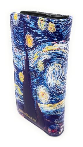 Shag Wear Cat Van Gogh Large Animal Wallet for Women and Teen Girls Vegan Faux Leather 7" Black3