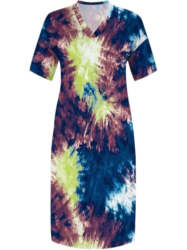 Image of PinkPatty Women's Plus Size Short Sleeve Maxi Dress Casual Loose V Neck Long Dress with Pockets
