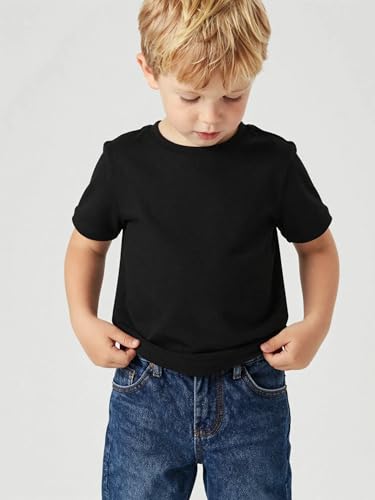 Image of Kids T Shirt Short Sleeve Crewneck Tee for Toddler Boys and Girls Cotton Basic Summer Top 2-6 Years