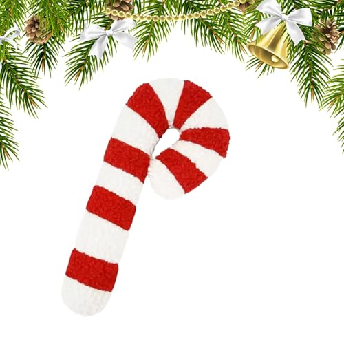 Oreillers décoratifs de Noël coussin festif canne à sucre peluche pour salon
